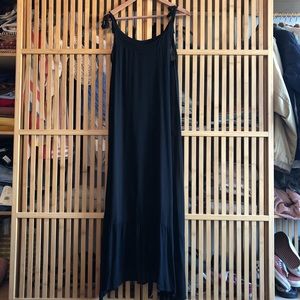 LACAUSA sheer ruffle hem dress